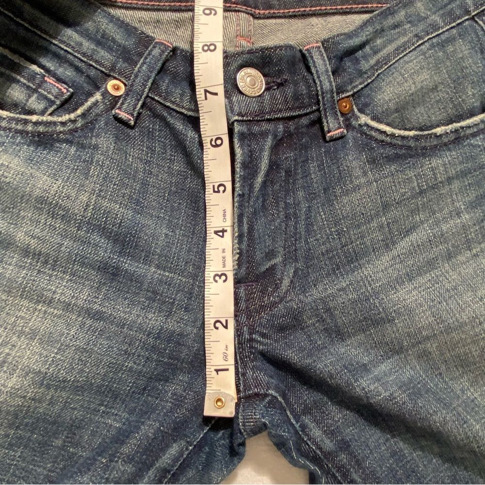 7 For All Mankind Women’s Bootcut Pink Stitch Blue Jeans, Size 27 - Picture 7 of 12